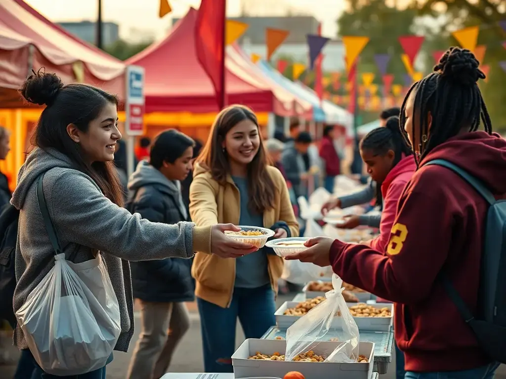 A group of enthusiastic students volunteering at a local Hong Kong charity event, showcasing their commitment to community service and integration.