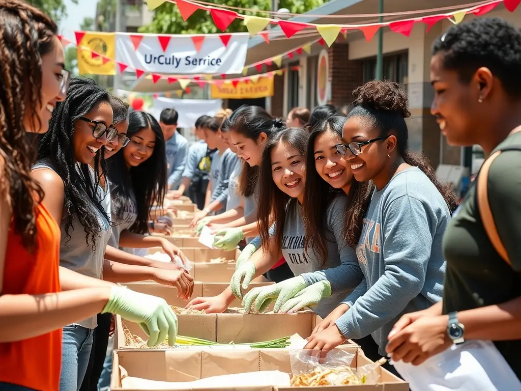 A group of students volunteering at a local community event in Hong Kong, showcasing the association's commitment to community engagement and providing opportunities for students to give back.